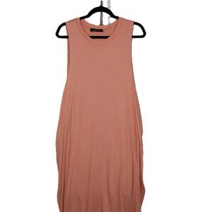 Miracle Berry Double Lined Salmon Sleeveless Dress Flowy Light Comfy One Size